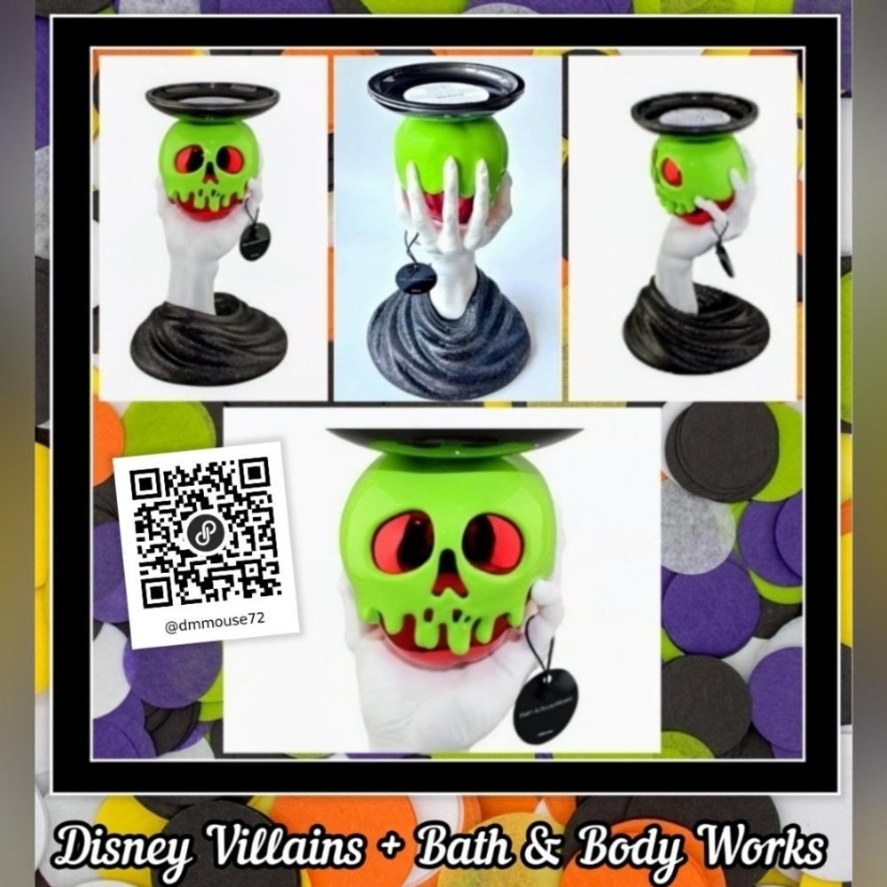 Bath & Body Works+Disney Villains, Poison Apple, Glow In The Dark, Candle Holder